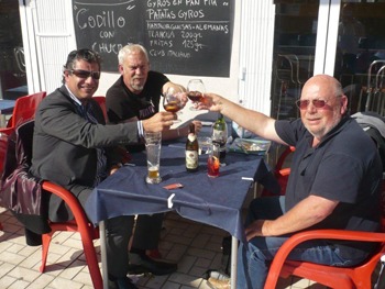 Treffen mit José d´Aragon und Ernesto Schwindt im Restaurant Spitze meines Freundes Paco Molina in El Palo